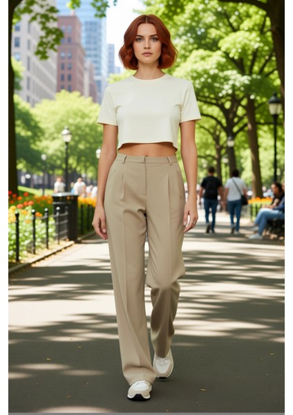 Kadın Straight Fit Dokuma Kumaş Pantolon Fonksiyonel Dayanıklı Kaliteli Konforlu Estetik Şık fiyatları