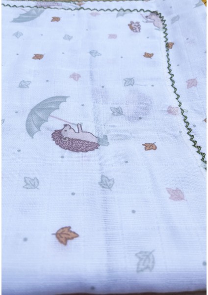 Tek Kat Kirpi Desenli %100 Pamuk Müslin Battaniye ve Örtü 85X80 cm fırsatları