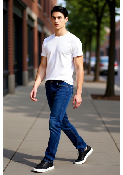 Erkek Slim Fit Denim Pantolon Esnek Kumaş Fonksiyonel Dayanıklı Kaliteli Konforlu Estetik Şık modelleri