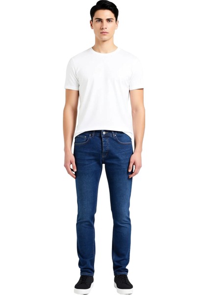 Erkek Slim Fit Denim Pantolon Esnek Kumaş Fonksiyonel Dayanıklı Kaliteli Konforlu Estetik Şık fırsatları