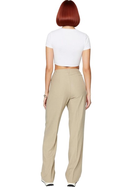 Kadın Straight Fit Dokuma Kumaş Pantolon Fonksiyonel Dayanıklı Kaliteli Konforlu Estetik Şık indirimleri