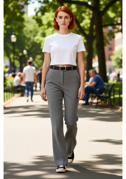 Kadın Çok Renkli Ekose Desenli Yüksek Bel Flare Pantolon Fonksiyonel Dayanıklı Kaliteli Şık fiyatları