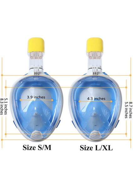 Full Face Şnorkel Dalış Maske Tam Yüz Anti-Sis ve Sızıntı S/M fırsatları