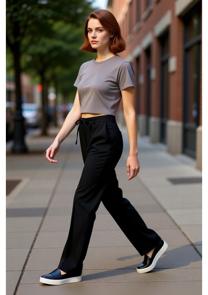 Kadın Dokuma Geniş Paça Pantolon Fonksiyonel Dayanıklı Kaliteli Konforlu Estetik Premium Şık modelleri