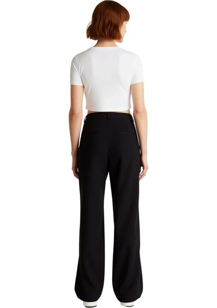 Kadın Mürdüm Düz Kesim Yüksek Bel Pantolon Nervür Detaylı Fonksiyonel Dayanıklı Kaliteli Şık indirimleri