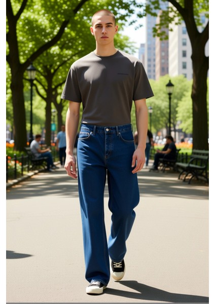 Erkek Bol Kesim Denim Pantolon Normal Bel Fonksiyonel Dayanıklı Kaliteli Konforlu Estetik Şık modelleri