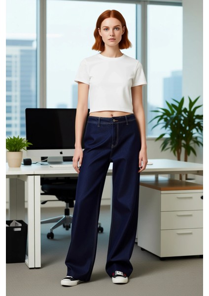 Kadın Geniş Paça Culotte Jean Pantolon Fonksiyonel Dayanıklı Kaliteli Konforlu Estetik Şık fiyatları