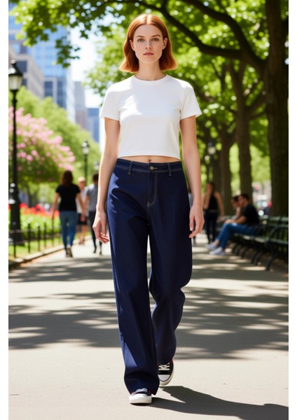 Kadın Geniş Paça Culotte Jean Pantolon Fonksiyonel Dayanıklı Kaliteli Konforlu Estetik Şık modelleri