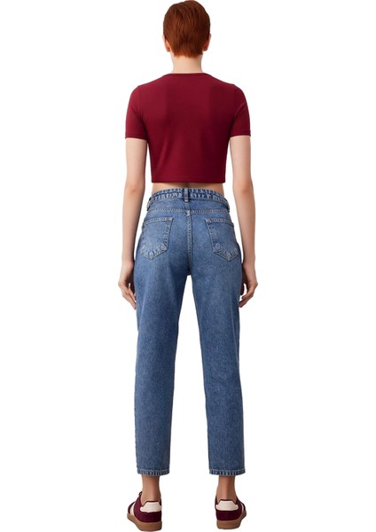 Kadın Yüksek Bel Geniş Paça Denim Pantolon Fonksiyonel Dayanıklı Kaliteli Konforlu Estetik fiyatları