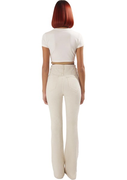 Kadın Comfort Esnek Flare Denim Pantolon Fonksiyonel Dayanıklı Kaliteli Konforlu Estetik Şık indirimleri