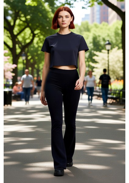 Kadın Yüksek Bel Esnek Ispanyol Paça Fitilli Örme Pantolon Fonksiyonel Dayanıklı Kaliteli Şık fiyatları