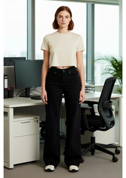 Wide Leg Palazzo Jean Kadın Fonksiyonel Dayanıklı Kaliteli Konforlu Estetik Premium Modern fiyatları