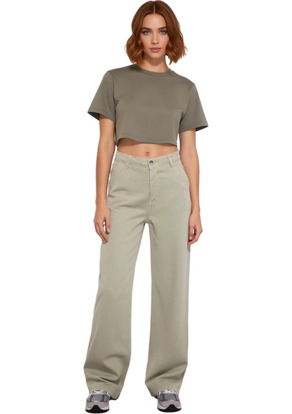 Kadın Düşük Bel Geniş Paça Tencel Jean Pantolon Fonksiyonel Dayanıklı Kaliteli Konforlu Şık fırsatları