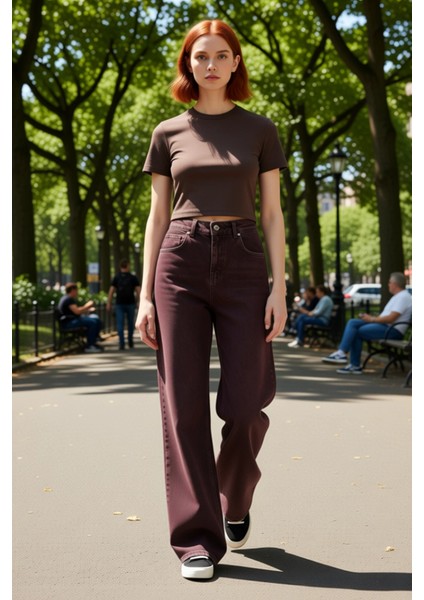 Kadın Vintage Yıkama Geniş Paça Denim Pantolon Fonksiyonel Dayanıklı Kaliteli Konforlu Şık modelleri