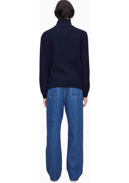 Theo Jumper Yüksek Yakalı, Örgü Detaylı %100 Yün Erkek Kazak modelleri