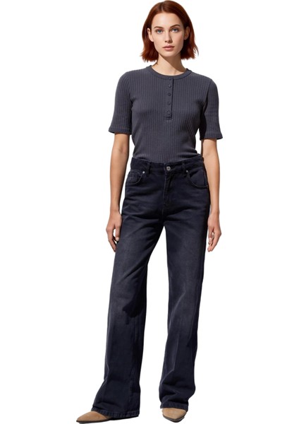 Kadın Geniş Paça Rejeneratif Pamuk Jean Pantolon Fonksiyonel Dayanıklı Kaliteli Konforlu Şık fırsatları