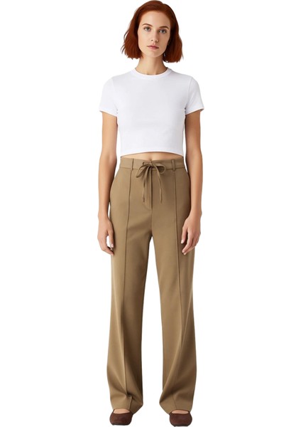 Kadın Yüksek Bel Geniş Paça Pantolon Fonksiyonel Dayanıklı Kaliteli Konforlu Estetik Rahat fırsatları