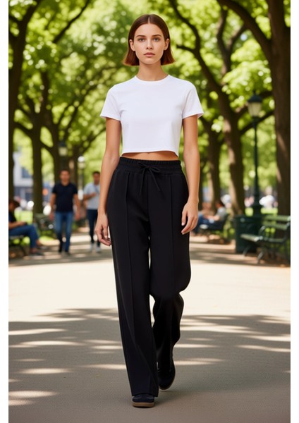 Wide Leg Nervürlü Örme Kadın Pantolonu Fonksiyonel Dayanıklı Kaliteli Konforlu Estetik Şık modelleri