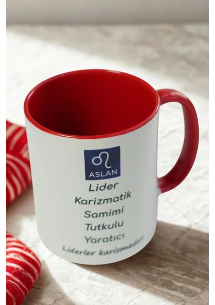 Aslan Burcu Porselen Kupa – Lider, Karizmatik, Tutkulu ve Yaratıcı Tasarım Kupa modelleri