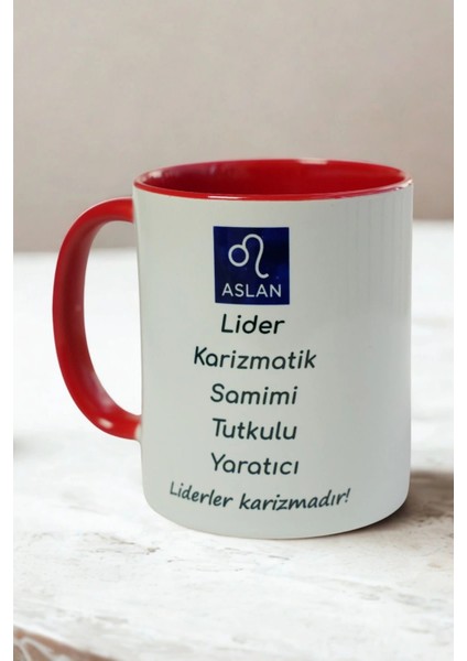 Aslan Burcu Porselen Kupa – Lider, Karizmatik, Tutkulu ve Yaratıcı Tasarım Kupa fırsatları