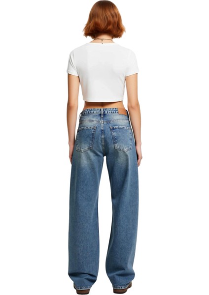 Kadın Geniş Paça Yüksek Bel Jean Pantolon Fonksiyonel Dayanıklı Kaliteli Konforlu Estetik Şık indirimleri