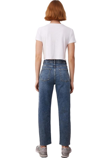 Kadın Açık Yüksek Bel Mom Jean Pantolon Fonksiyonel Dayanıklı Kaliteli Konforlu Estetik Şık indirimleri