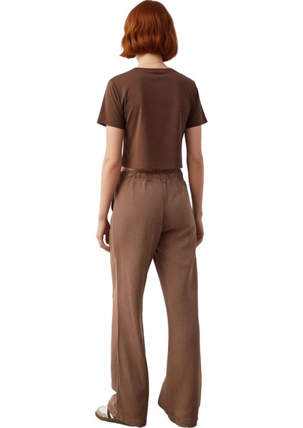 Kadın Yüksek Bel Geniş Paça Liyosel Pantolon Fonksiyonel Dayanıklı Kaliteli Konforlu Rahat fiyatları