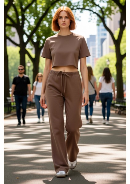 Kadın Yüksek Bel Geniş Paça Liyosel Pantolon Fonksiyonel Dayanıklı Kaliteli Konforlu Rahat fırsatları