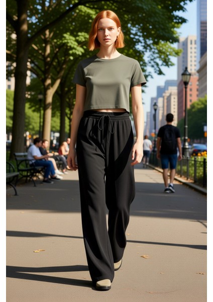 Kadın Müslin Wide Leg Pantolon Rahat Kesim Fonksiyonel Dayanıklı Kaliteli Konforlu Estetik modelleri