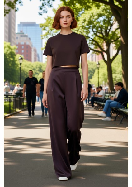 Kadın Saten Dokuma Geniş Paça Pantolon Fonksiyonel Dayanıklı Kaliteli Konforlu Estetik Şık modelleri