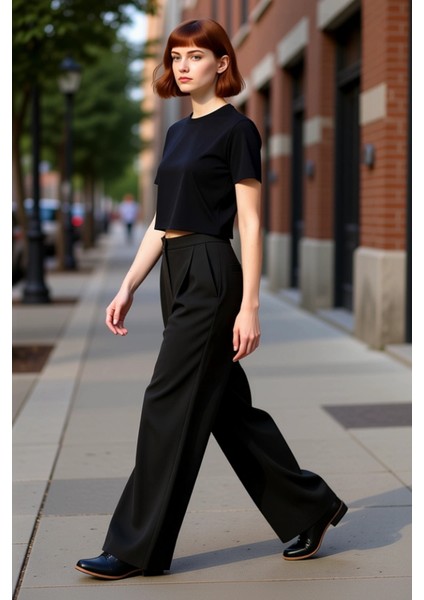 Kadin Pilili Wide Leg Pantolon Fonksiyonel Dayanıklı Kaliteli Konforlu Estetik Premium Şık modelleri