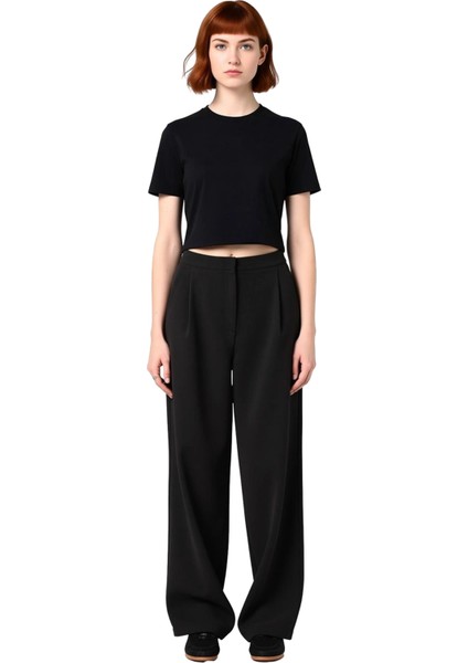 Kadin Pilili Wide Leg Pantolon Fonksiyonel Dayanıklı Kaliteli Konforlu Estetik Premium Şık fırsatları