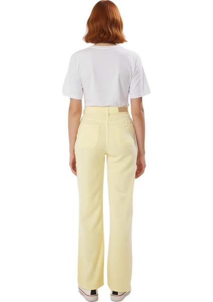 Kadın Düşük Bel Geniş Paça Tencel Jean Pantolon Fonksiyonel Dayanıklı Kaliteli Konforlu Şık indirimleri