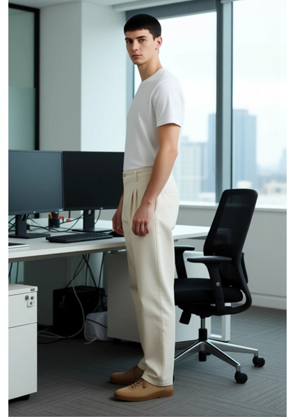 Unisex Pili Detaylı Gabardin Balon Fit Pantolon Fonksiyonel Dayanıklı Kaliteli Konforlu Şık