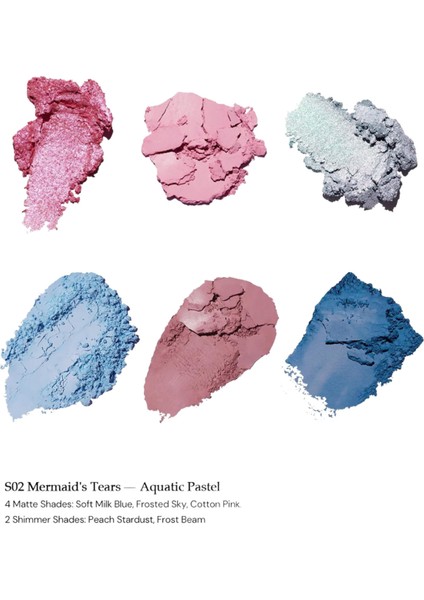 Mermaids Tears Palet,6'lı Allık, Far, Aydınlatıcı, Su Pasteli Işıltılar fiyatları