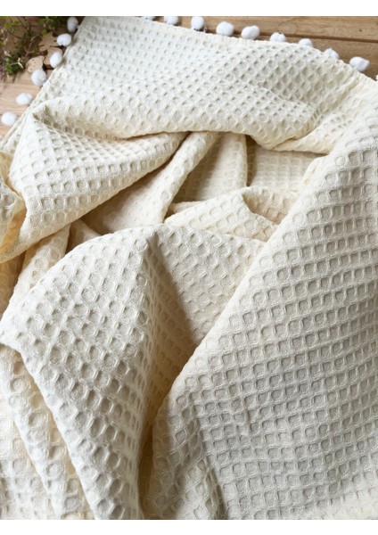 Kalp Desenli Çift Katlı Müslin ve Waffle Kumaş Alt Açma , Yastık ve Battaniye 3'lü Set 40 x 70 Tek Ebat fiyatları