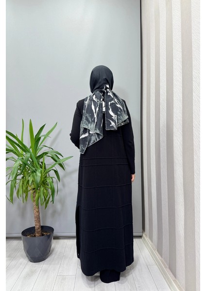 Gömlek Yaka Uzun Triko Hırka Siyah T25PF-9002 modelleri