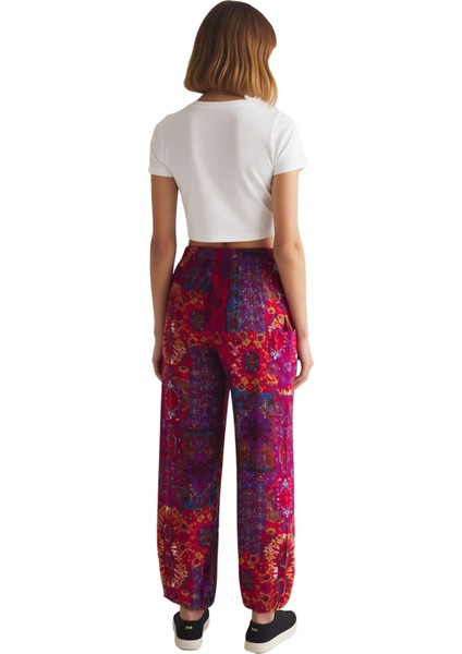 Kadin Viskoz Etnik Desenli Yüksek Bel Bol Kesim Pantolon Fonksiyonel Dayanıklı Kaliteli Şık indirimleri