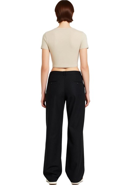 Kadın Yüksek Bel Straight Fit Pamuklu Pantolon Fonksiyonel Dayanıklı Kaliteli Konforlu Şık indirimleri