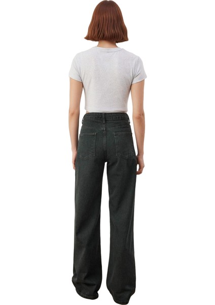 Kadın Vintage Yıkama Geniş Paça Denim Pantolon Fonksiyonel Dayanıklı Kaliteli Konforlu Şık indirimleri