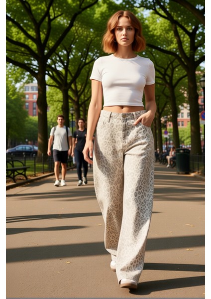 Kadın Ekose Desenli Geniş Paça Denim Pantolon Normal Bel Fonksiyonel Dayanıklı Kaliteli Şık modelleri