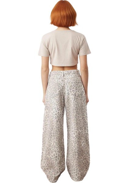 Kadın Ekose Desenli Geniş Paça Denim Pantolon Normal Bel Fonksiyonel Dayanıklı Kaliteli Şık indirimleri