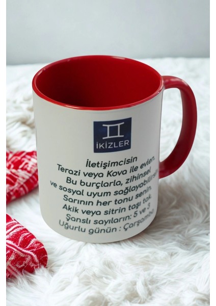 Ikizler Burcu Porselen Kupa – Zeki, Iletişim Gücü Yüksek ve Enerjik Tasarım Kupa
