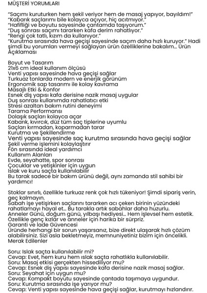 Doğal Antistatik Hava Yastıklı Saç Fırçası - Dolaşık Saç Açıcı Tarak 722386 fırsatları