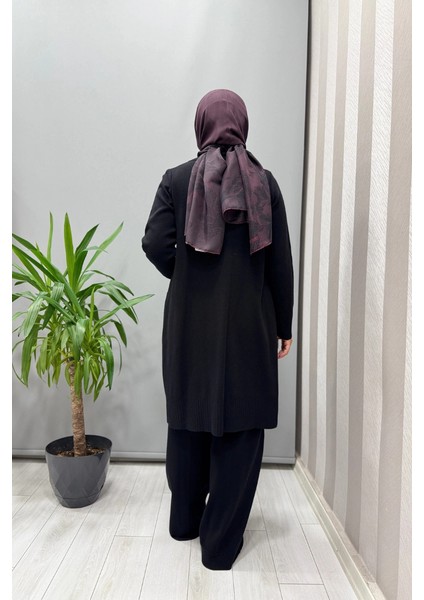 Touch Me Gömlek Yaka Triko Hırka Siyah T25PF-9001 modelleri