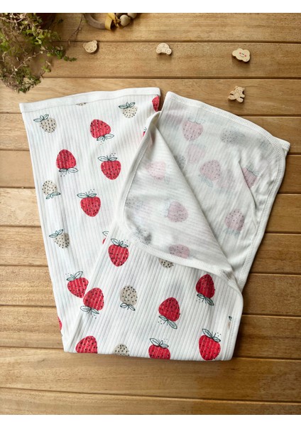Naturel Çilek Pamuklu 80X95 cm Tek Kat Penye Bebek Battaniye modelleri