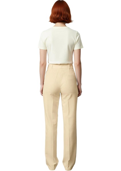 Kadın Yüksek Bel Düz Kesim Nervür Detaylı Dokuma Pantolon Fonksiyonel Dayanıklı Kaliteli Şık indirimleri