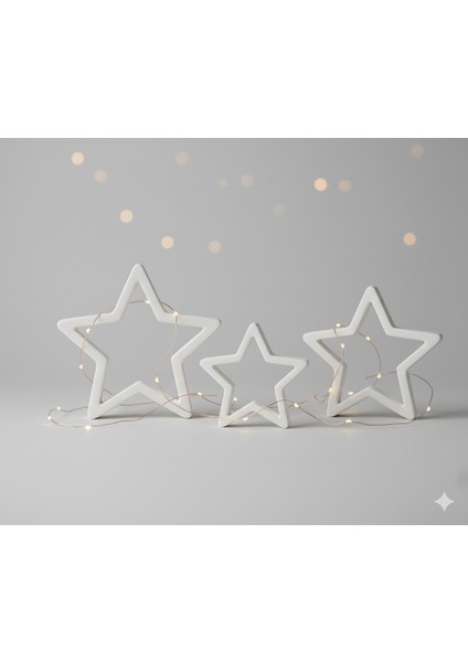 Starlight Christmas Set – 3’lü 3D Baskı Yıldız Dekor Seti (Yılbaşı Temalı, Beyaz) fiyatları