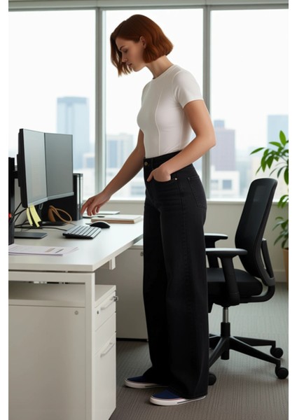 Kadın Yüksek Bel Geniş Paça Denim Pantolon Fonksiyonel Dayanıklı Kaliteli Konforlu Estetik fiyatları