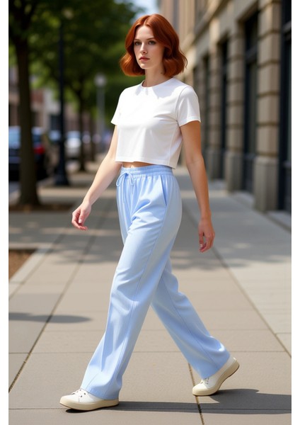 Kadın Müslin Wide Leg Pantolon Rahat Kesim Fonksiyonel Dayanıklı Kaliteli Konforlu Estetik